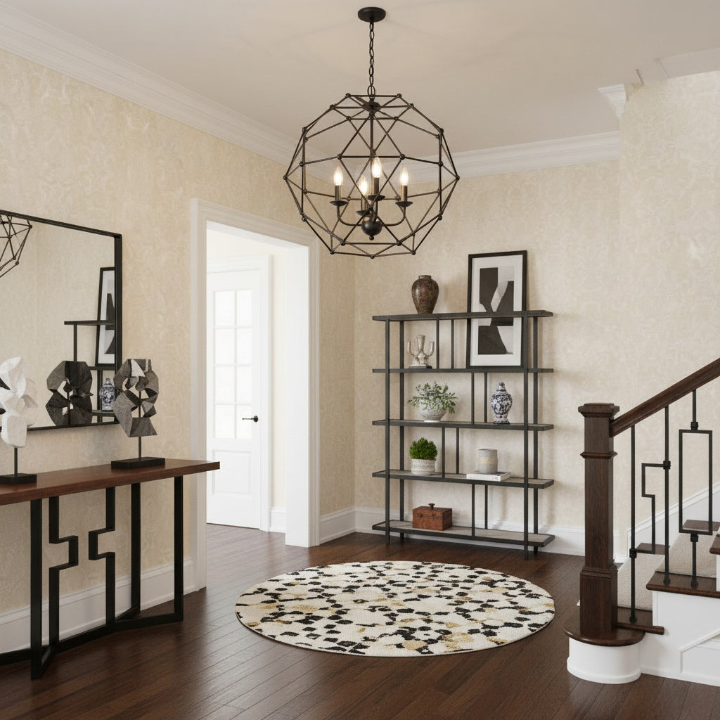 Avo - 4 Light modern geometric pendant with rubbed oil bronze finish by TransGlobe.