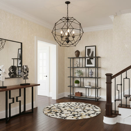 Avo - 4 Light modern geometric pendant with rubbed oil bronze finish by TransGlobe.