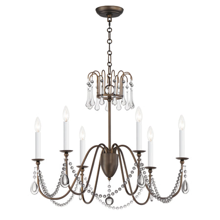 Plumette 6-Light Chandelier w Crystal