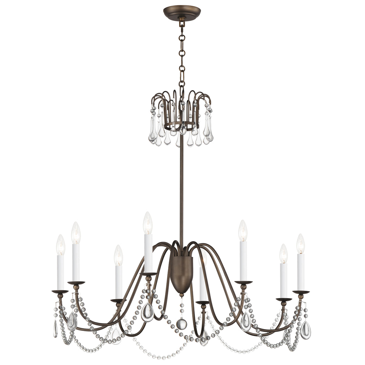 Plumette 8-Light Chandelier w Crystal