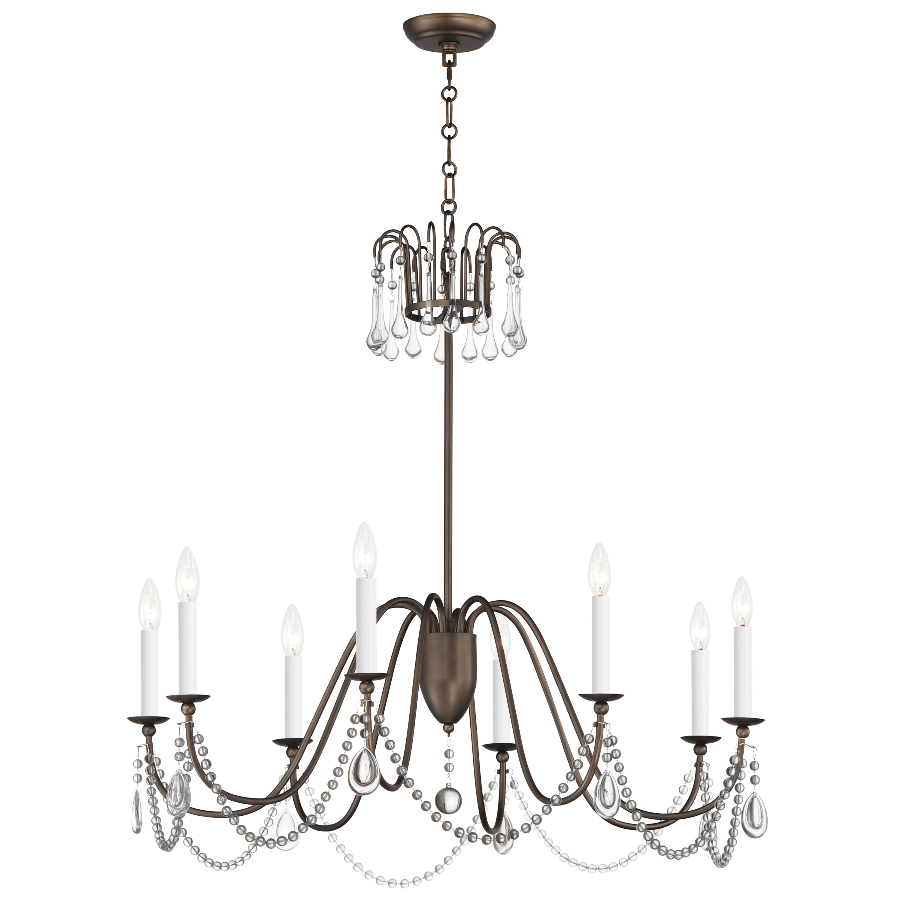 Plumette 8-Light Chandelier w Crystal
