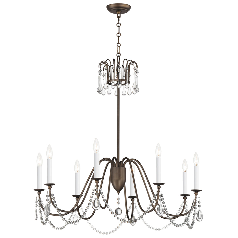 Plumette 8-Light Chandelier w Crystal