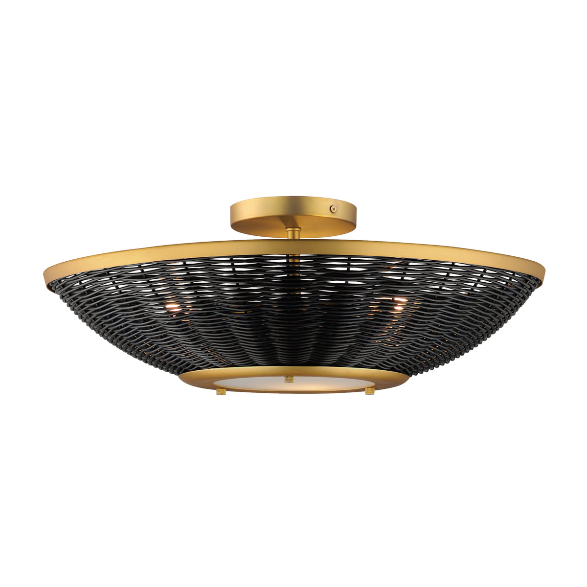 Rattan 20" Wall Sconce/Semi Flush Mount
