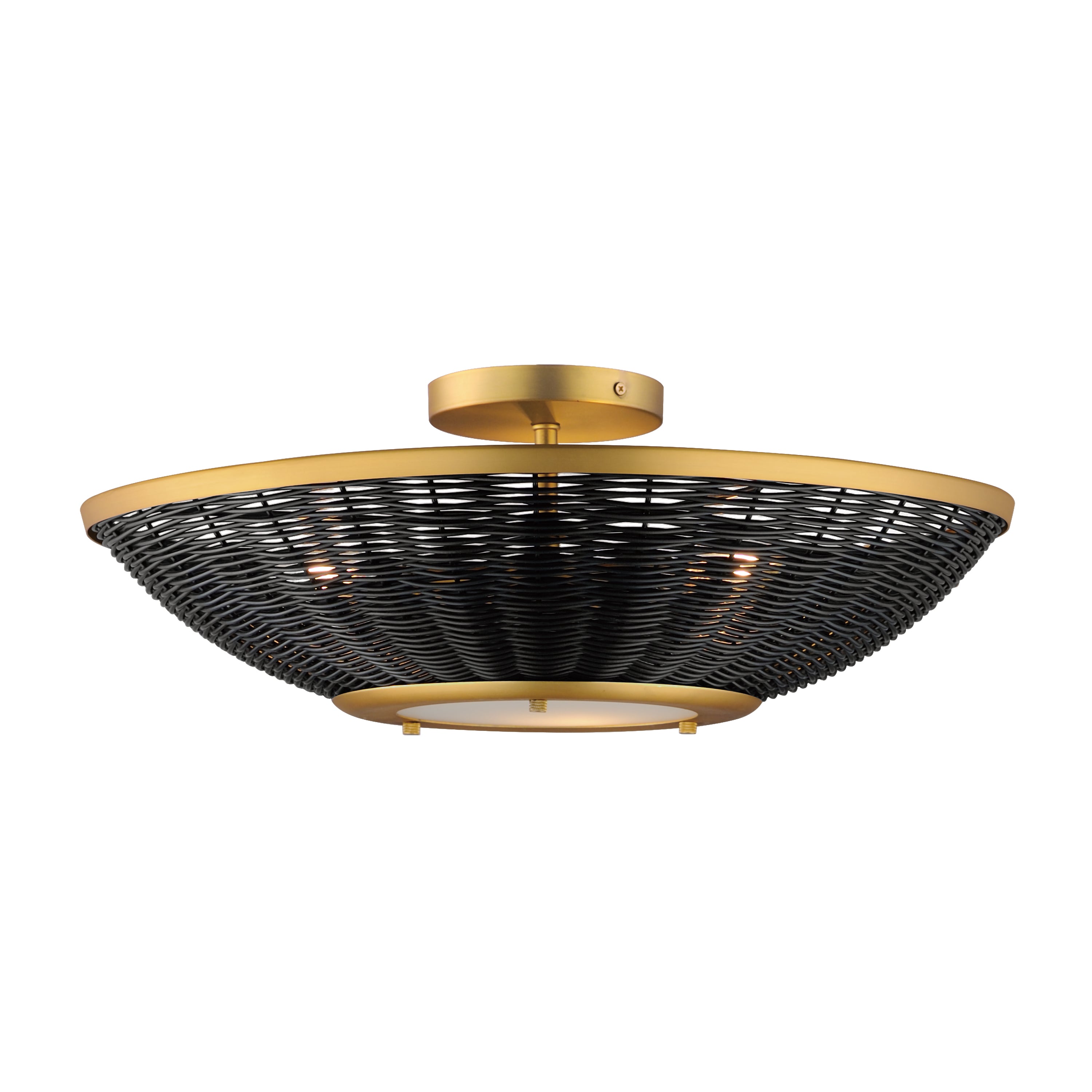 Rattan 20" Wall Sconce/Semi Flush Mount