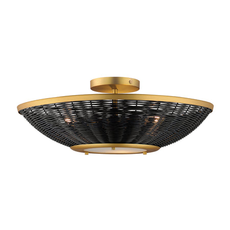 Rattan 20" Wall Sconce/Semi Flush Mount