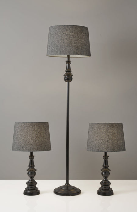Chandler 3 Piece Floor and Table Lamp Set