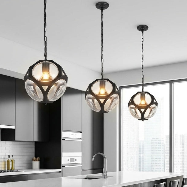 Vega 1 light in Flat Black Pendant