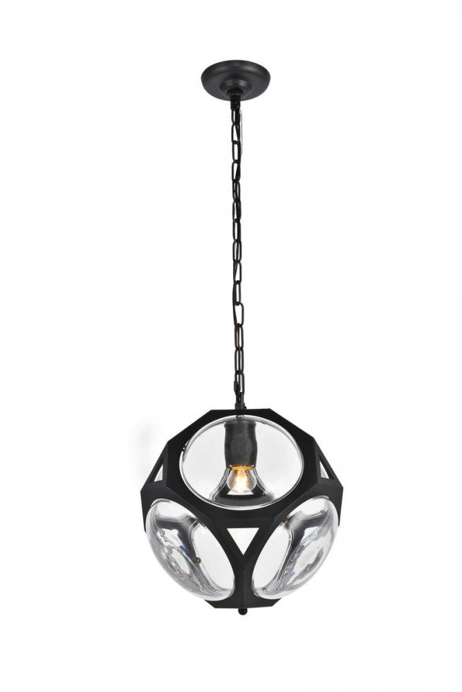 Vega 1 light in Flat Black Pendant by Elegant