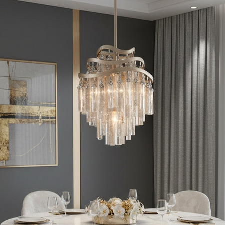 Limited Collection Chimera Pendant in Shimmering Nickel and Crystal by Corbett