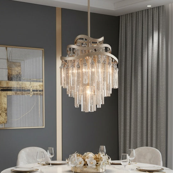 Limited Collection Chimera Pendant in Shimmering Nickel and Crystal by Corbett