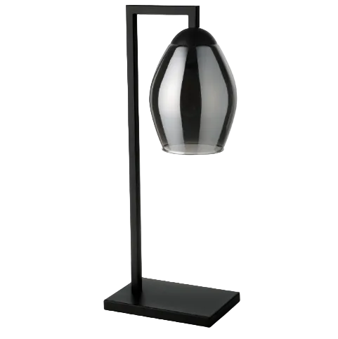 1 LT Table Lamp w/ Black Finish & Chrome Smoked Glass Shade