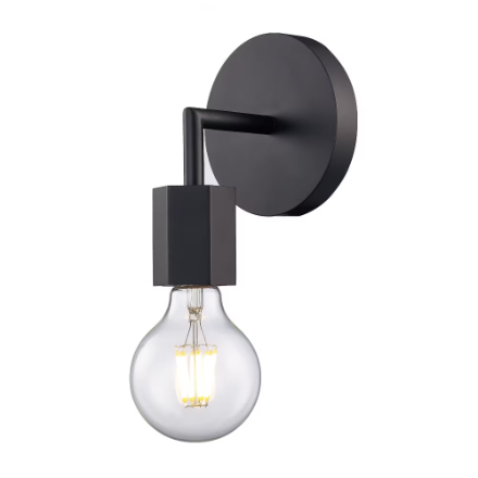 Bel Air Lighting 1-Light Wall Sconce Light Fixture in Black by TransGlobe