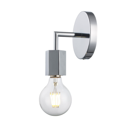 Bel Air Lighting 1-Light Wall Sconce Light Fixture in Polished Chrome by TransGlobe