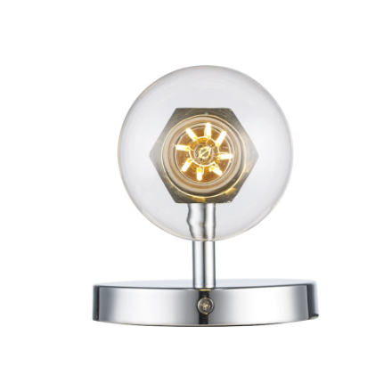 Bel Air Lighting 1-Light Wall Sconce Light Fixture in Polished Chrome by TransGlobe