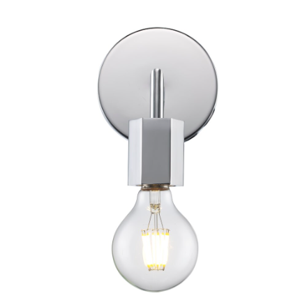 Bel Air Lighting 1-Light Wall Sconce Light Fixture in Polished Chrome by TransGlobe