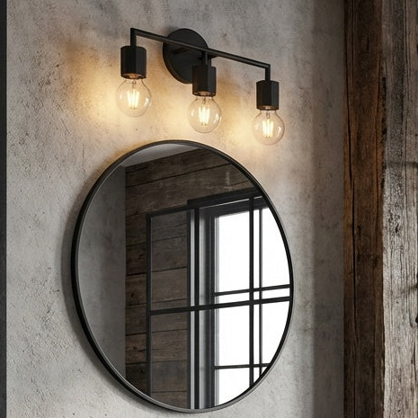 Placerville Bulb-Style Industrial 3-Light Vanity Light