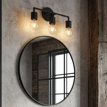 Placerville Bulb-Style Industrial 3-Light Vanity Light