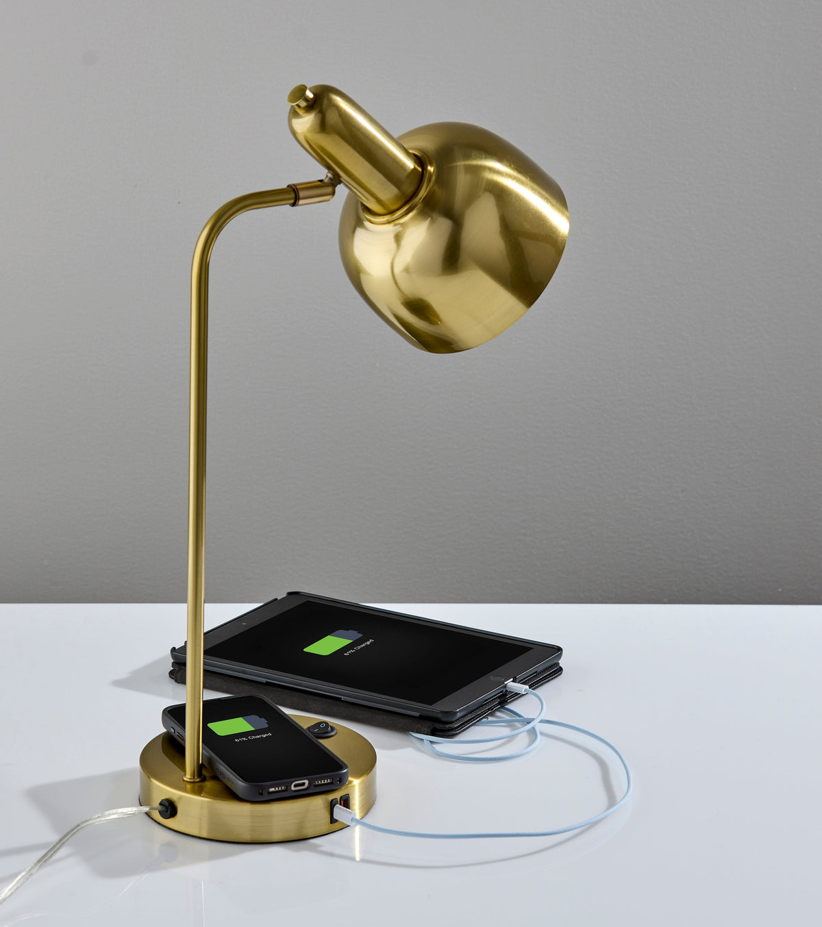 Rico Supercharger Desk Lamp- Antique Brass