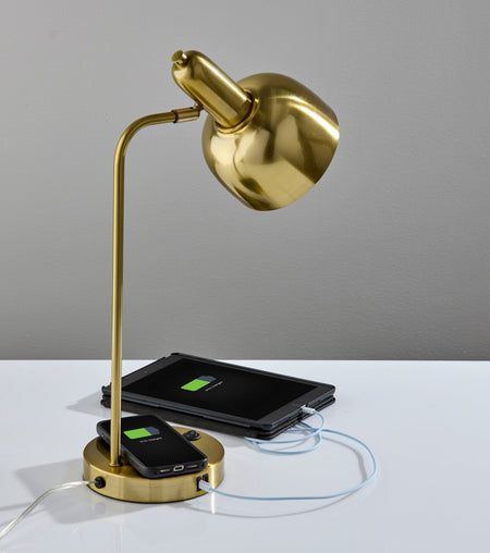 Rico Supercharger Desk Lamp- Antique Brass