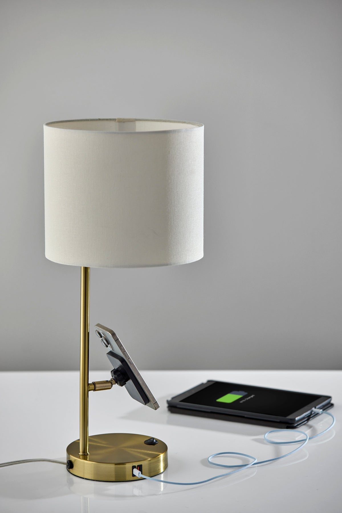 Wyatt Supercharger Desk Lamp- Antique Brass