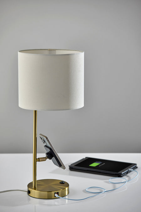 Wyatt Supercharger Desk Lamp- Antique Brass