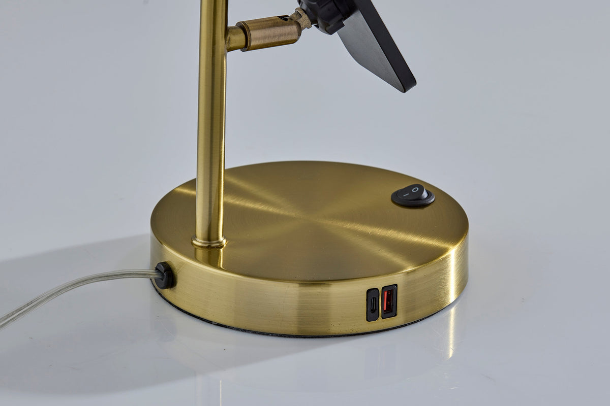 Wyatt Supercharger Desk Lamp- Antique Brass