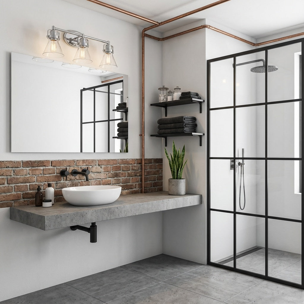 Seafarer 3-Light Bath Vanity With Seedy Glass in Chrome