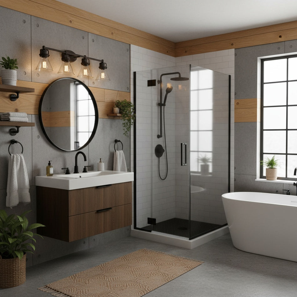 Seafarer 4-Light Bath Vanity With Seedy Glass in Bronze