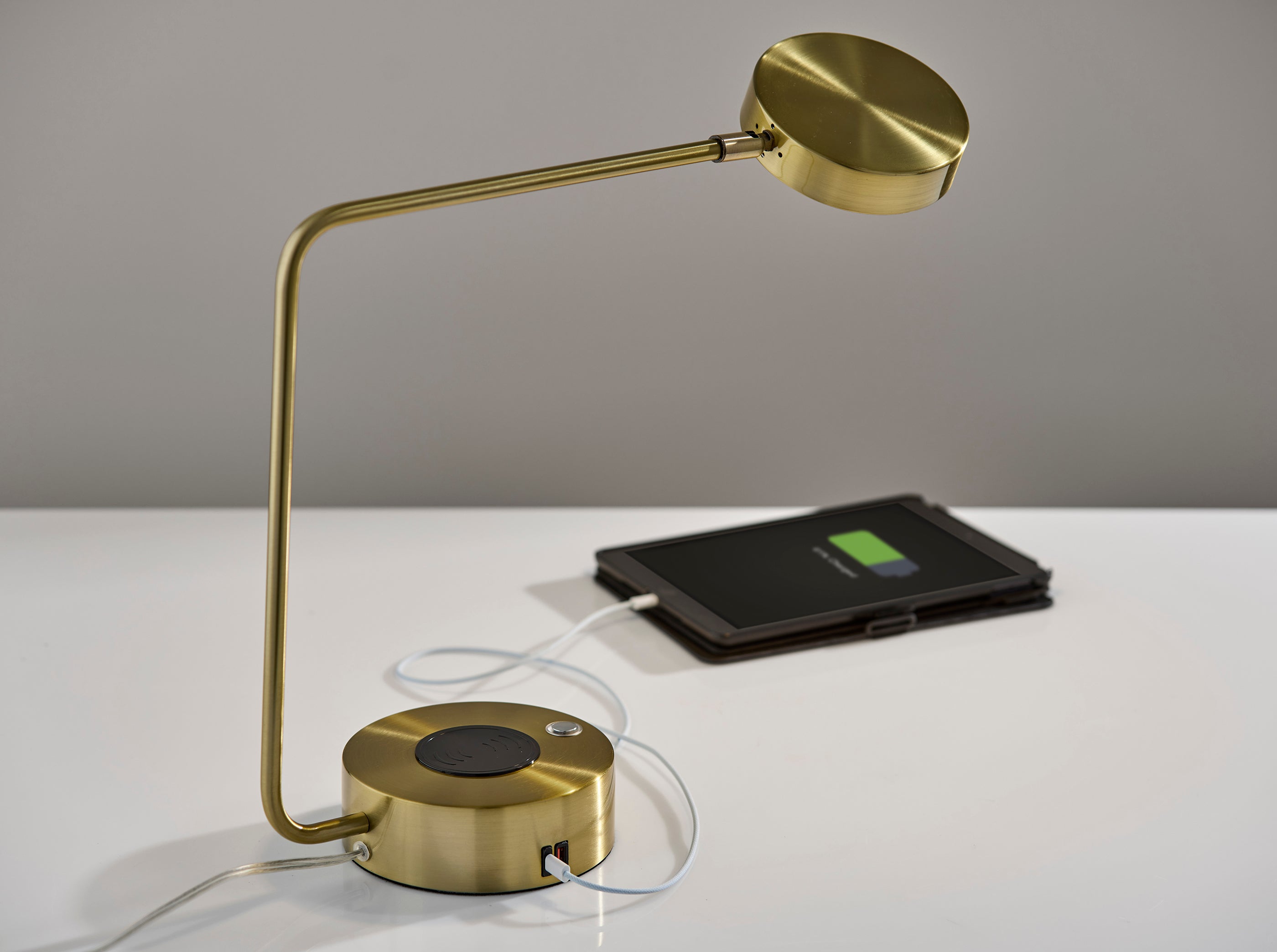Viper Supercharger LED Desk Lamp- Antique Brass