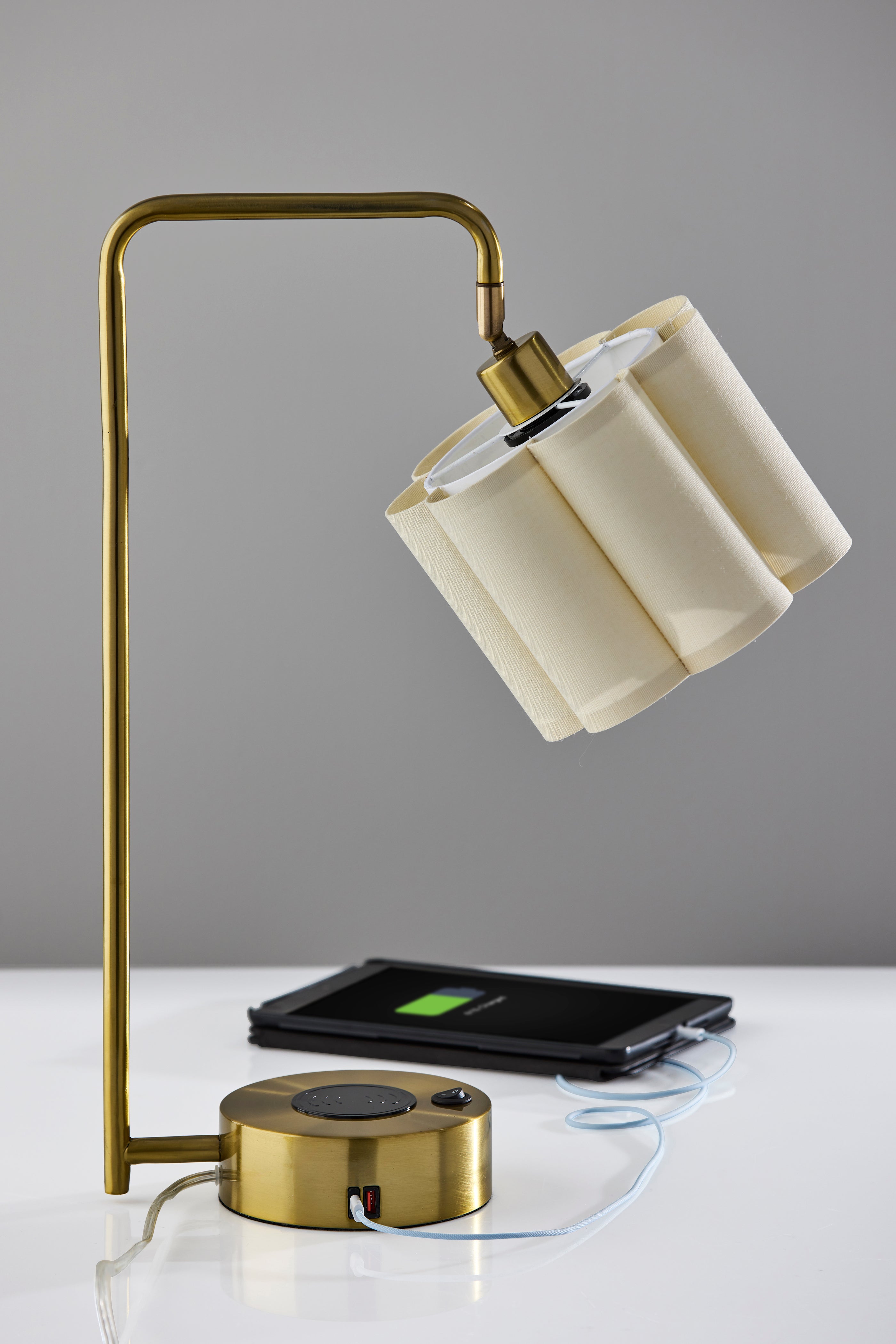 Dover Supercharger Desk Lamp- Antique Brass