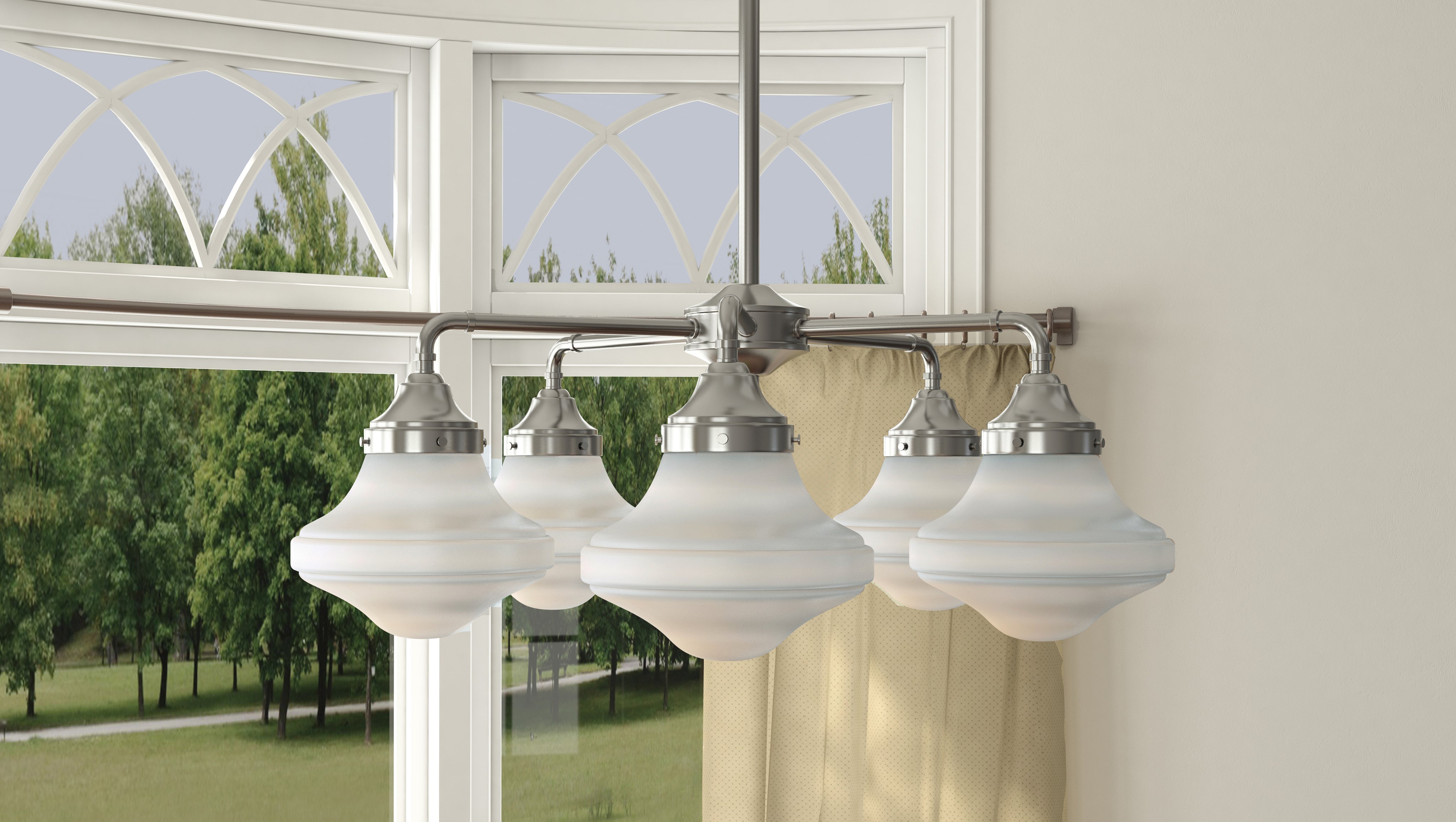 New School 5-Light LED Chandelier