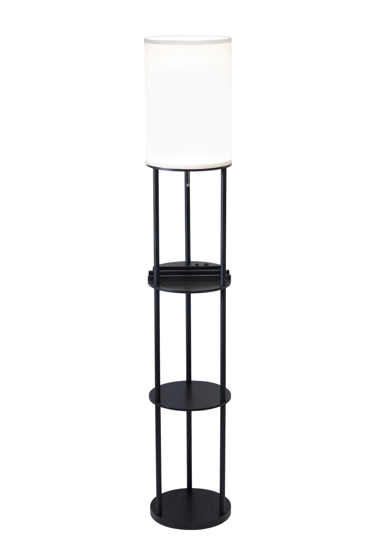 Charging Station Shelf Floor Lamp