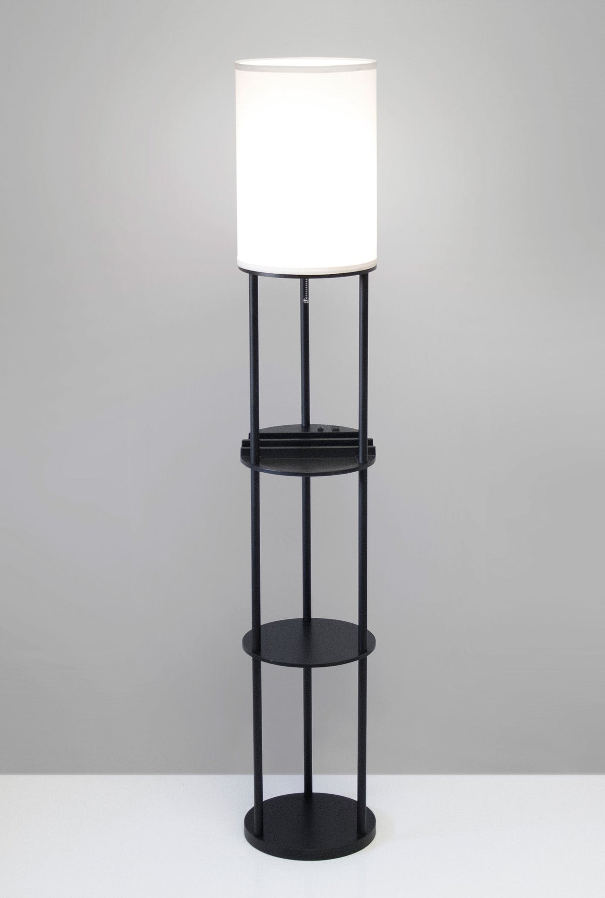 Charging Station Shelf Floor Lamp