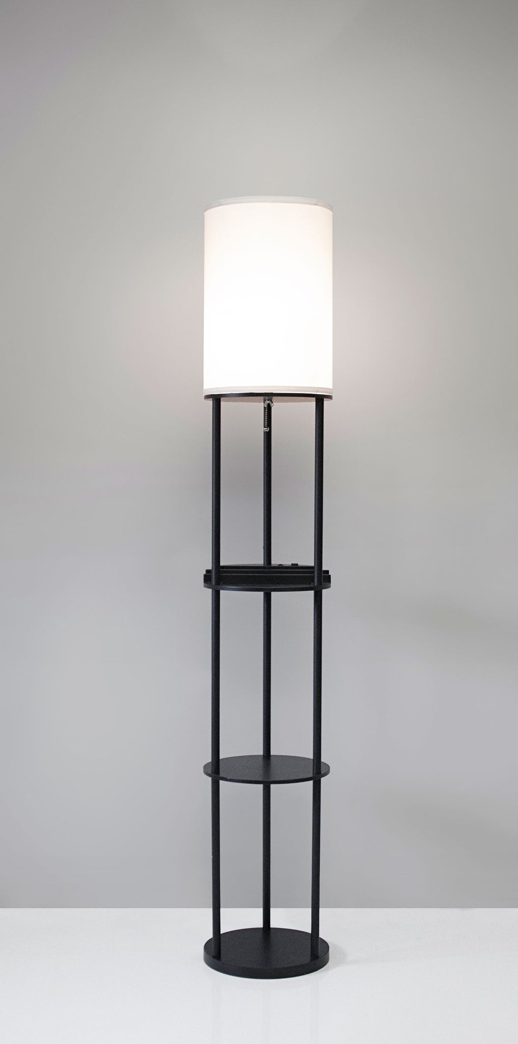 Charging Station Shelf Floor Lamp