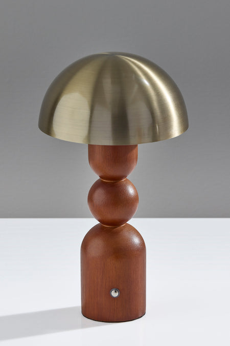 Connie LED Cordless Table Lamp- Walnut