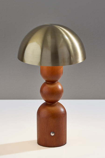Connie LED Cordless Table Lamp- Walnut