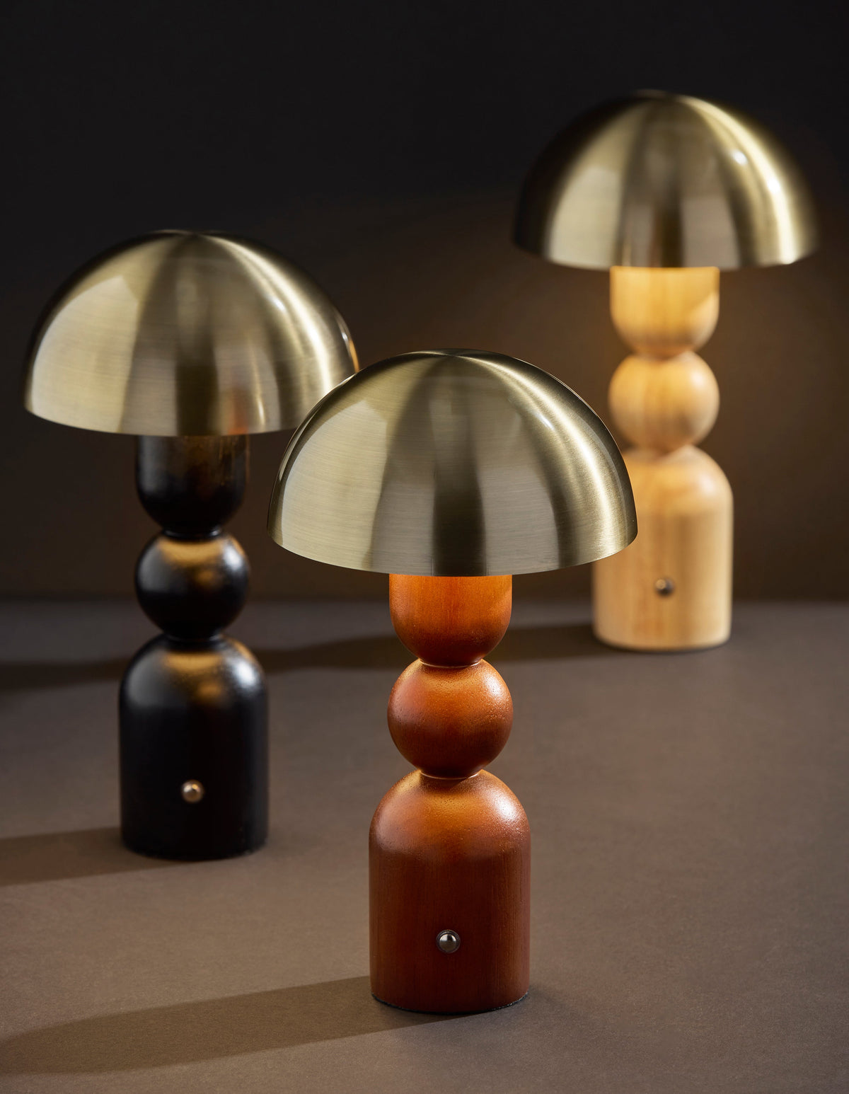 Connie LED Cordless Table Lamp- Walnut