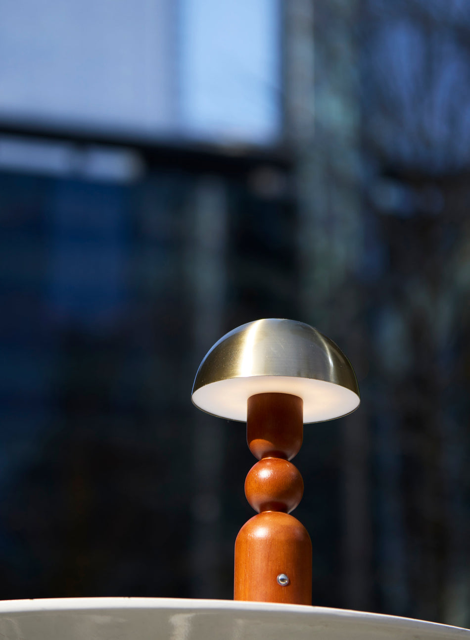 Connie LED Cordless Table Lamp- Walnut