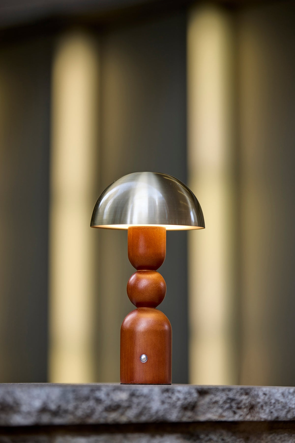 Connie LED Cordless Table Lamp- Walnut