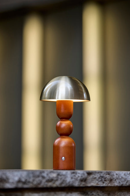 Connie LED Cordless Table Lamp- Walnut