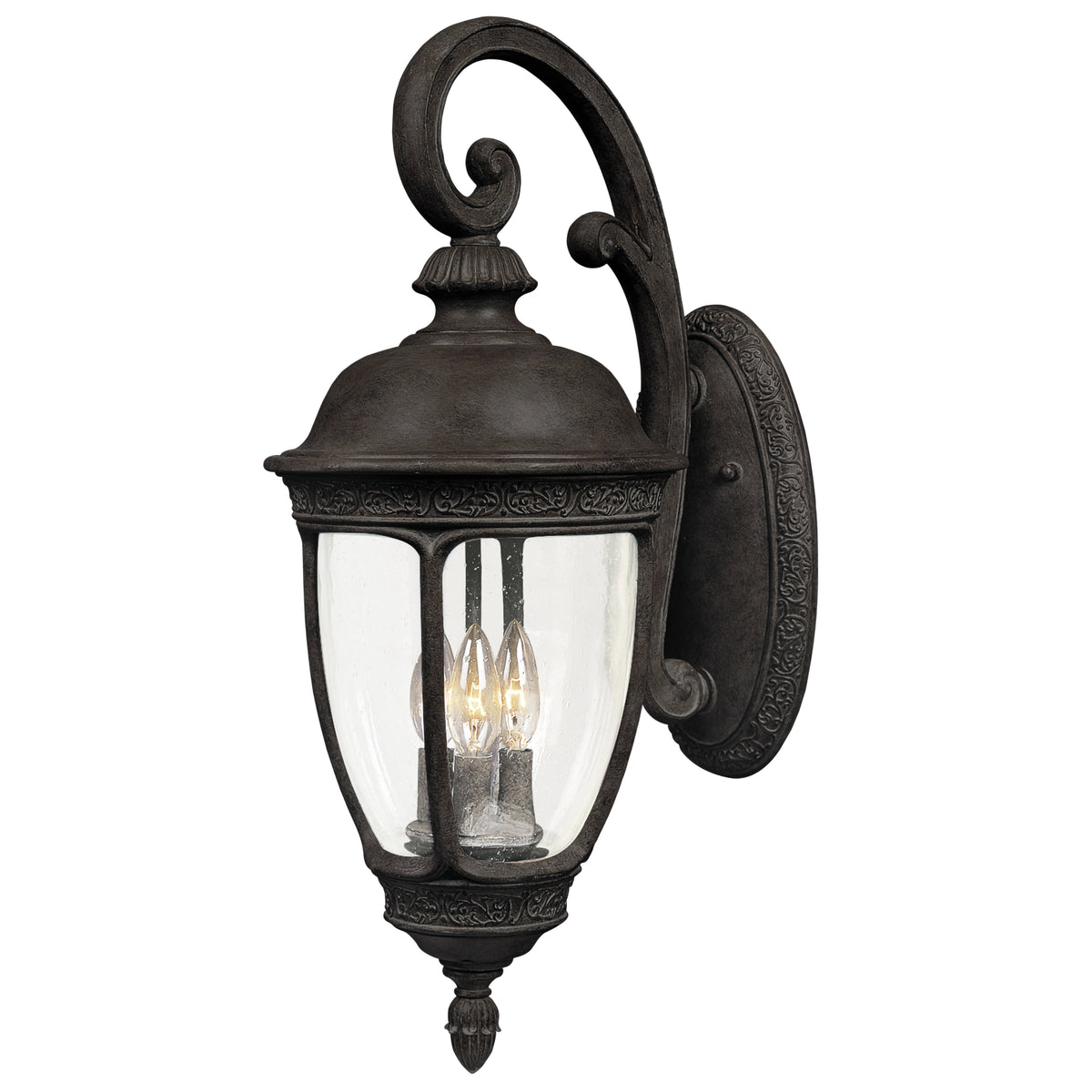 Knob Hill Cast 3-Light Outdoor Wall Lantern
