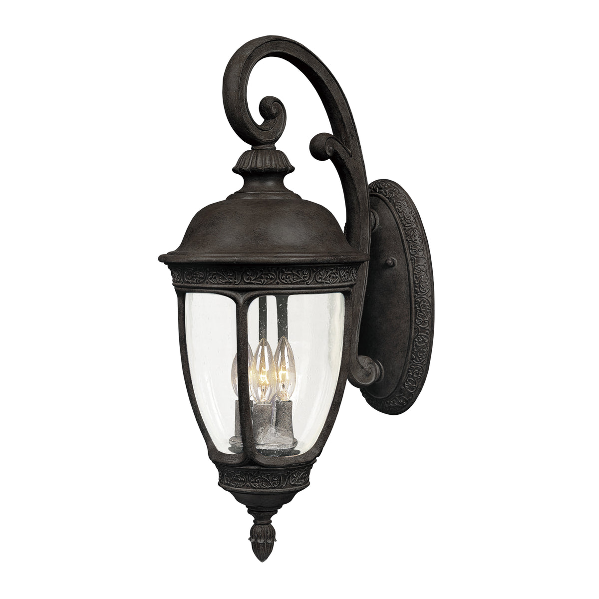 Knob Hill Cast 3-Light Outdoor Wall Lantern