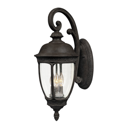 Knob Hill Cast 3-Light Outdoor Wall Lantern