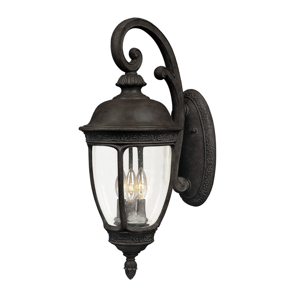 Knob Hill Cast 3-Light Outdoor Wall Lantern