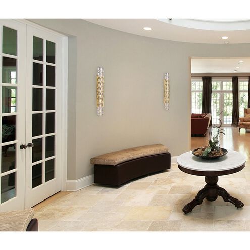 Valetta 30 inch LED linear wall sconce in gold by Elegant