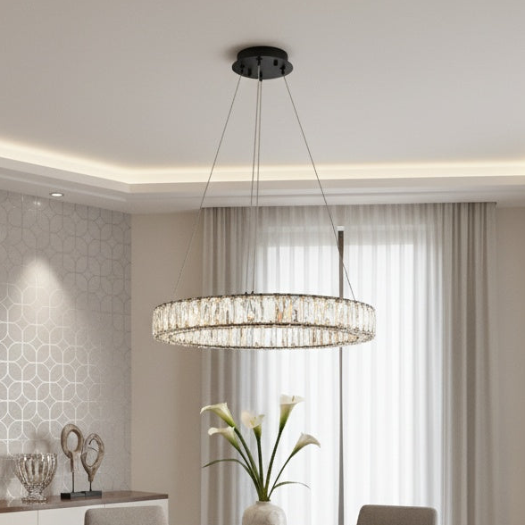 Monroe 23 inch LED round Single pendant in black
