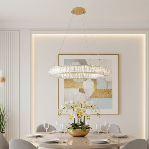 Monroe 26 inch LED round Single pendant in gold