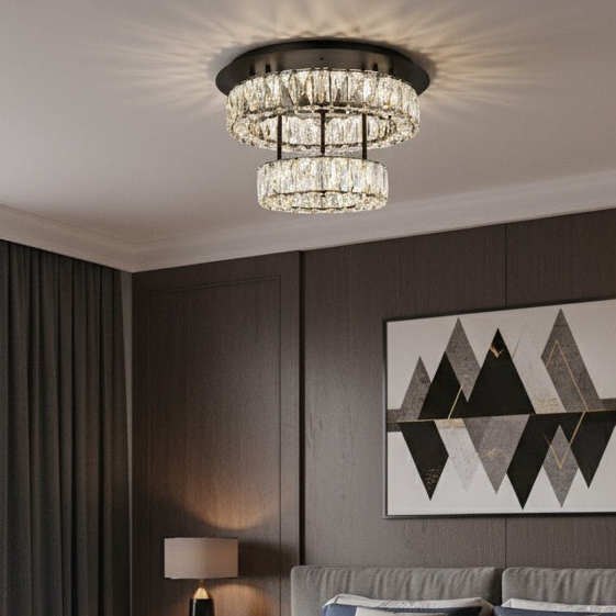 Monroe 18 inch LED double flush mount in black