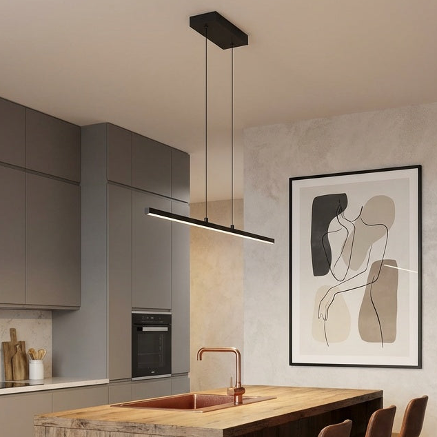 Delta LED Linear Pendant 36IN Matte Black by Artica Pro