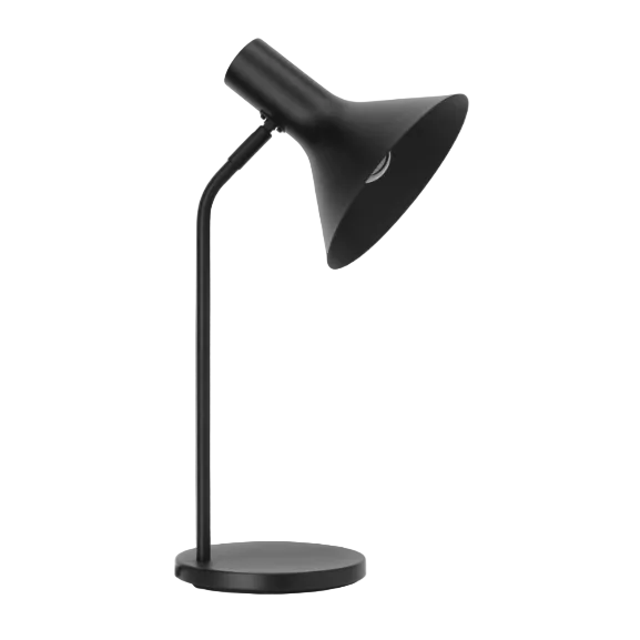 1 LT Table Lamp w/ Black Finish & Black Metal Shade